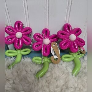 3 Pink and Green Flower Hangs